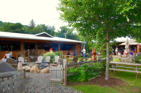 Outside seating area of the Chicken Run restaurant
